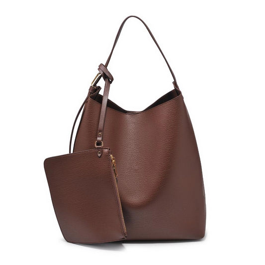 Zelda Vegan Leather Hobo Handbag - Chocolate Brown