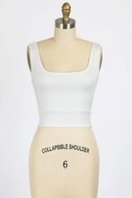 Load image into Gallery viewer, Final Touch Double Layer Square Neckline Crop Knit Tank - White
