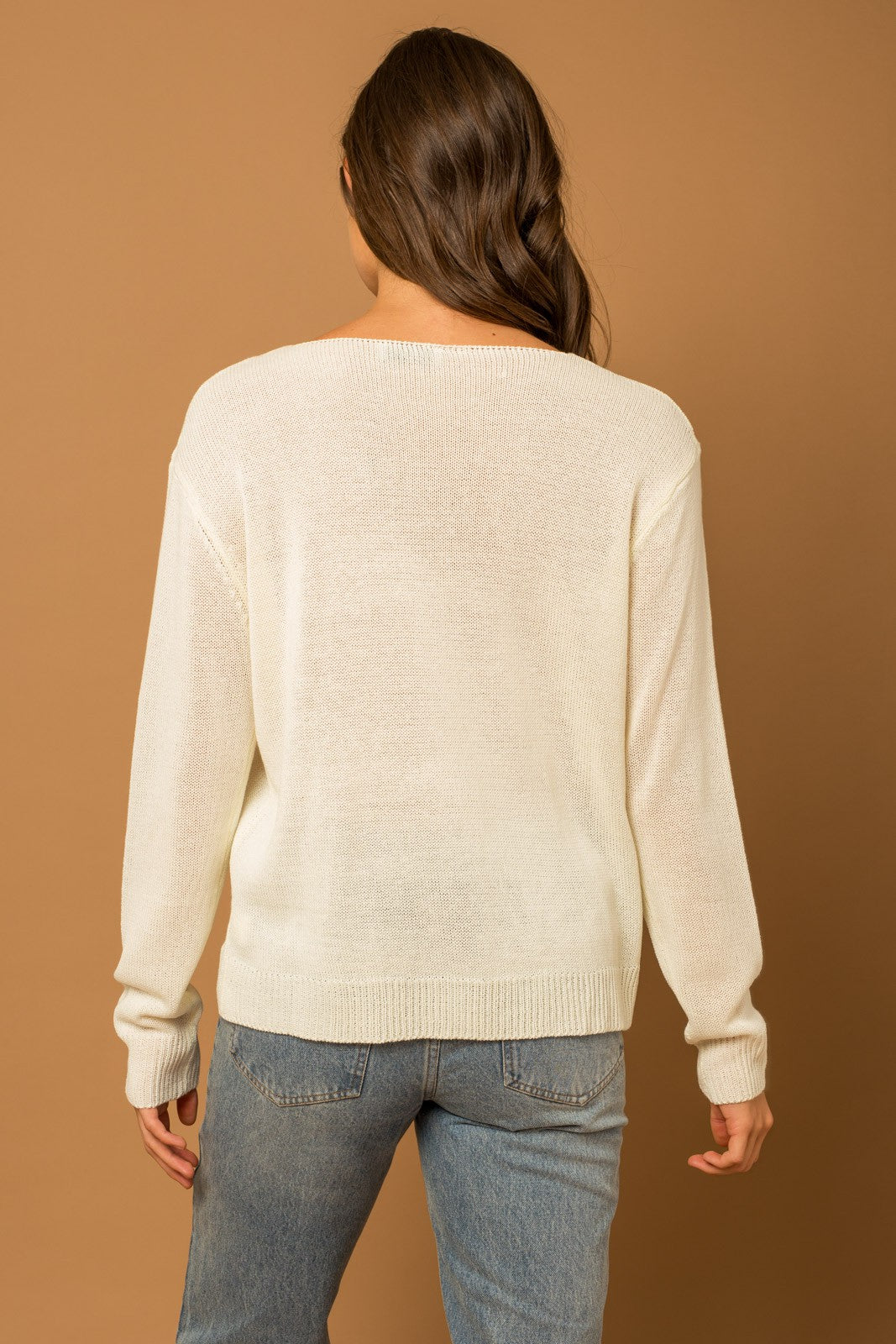 Sea Salt Sun Long Sleeve Lightweight Sweater Pullover - White