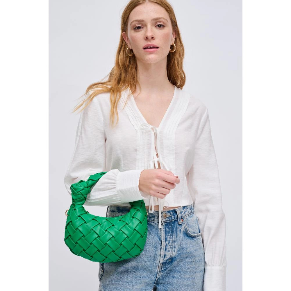 Nadia Knotted Vegan Leather Crossbody Handbag - Green