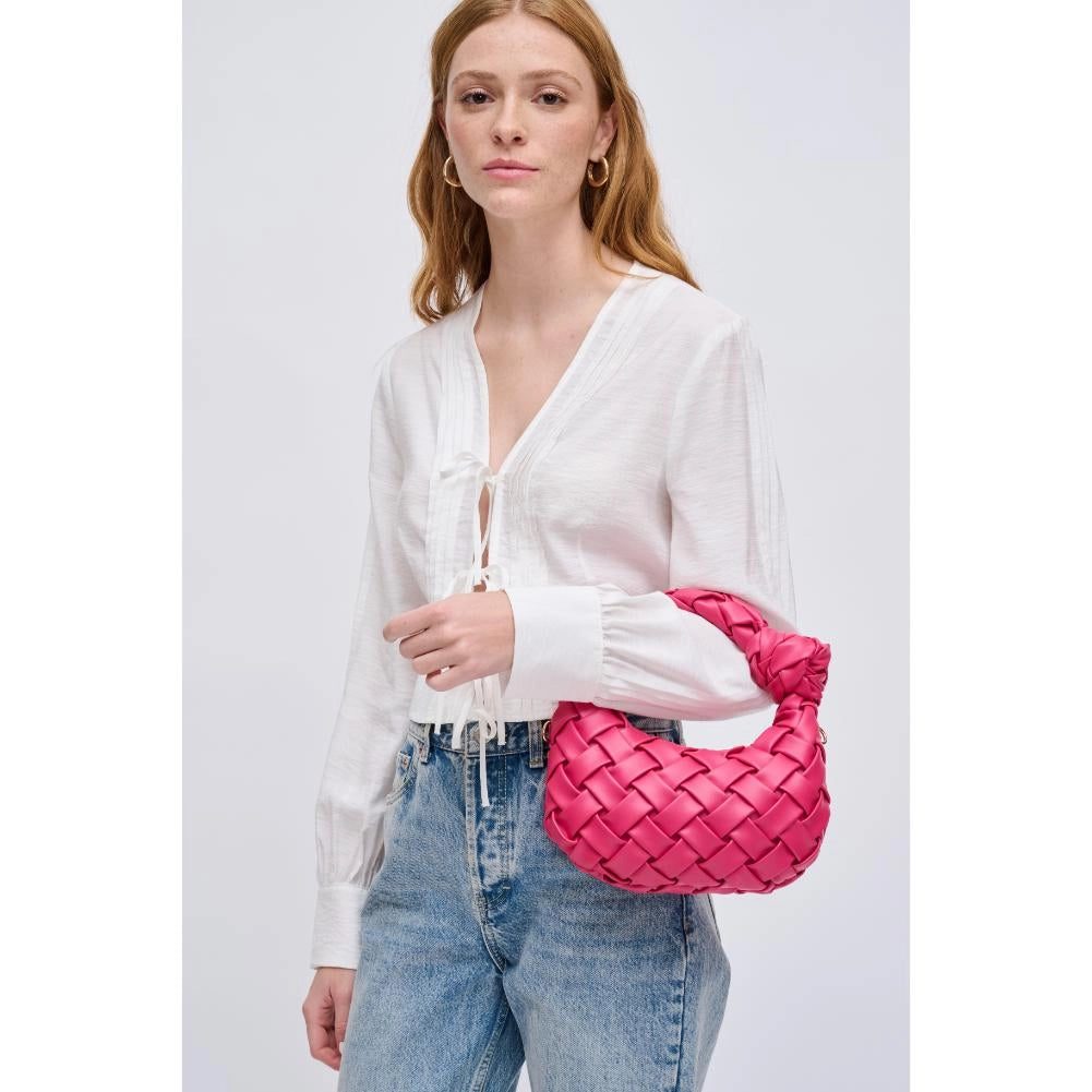 Nadia Knotted Vegan Leather Crossbody Handbag - Pink