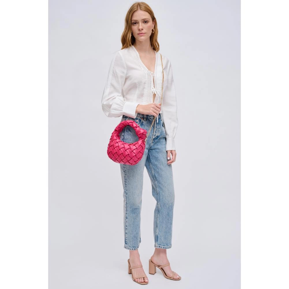 Nadia Knotted Vegan Leather Crossbody Handbag - Pink