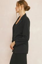 Load image into Gallery viewer, Oxford Classic Long Sleeve Button Front Woven Blazer - Black
