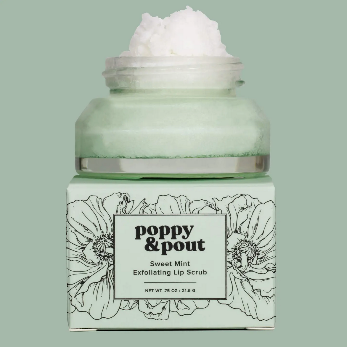 Sweet Mint Lip Scrub, Poppy & Pout