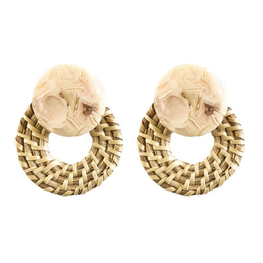 Cream Bali Doorknocker Earrings