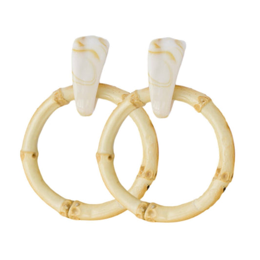 Light Bamboo Drop Earrings