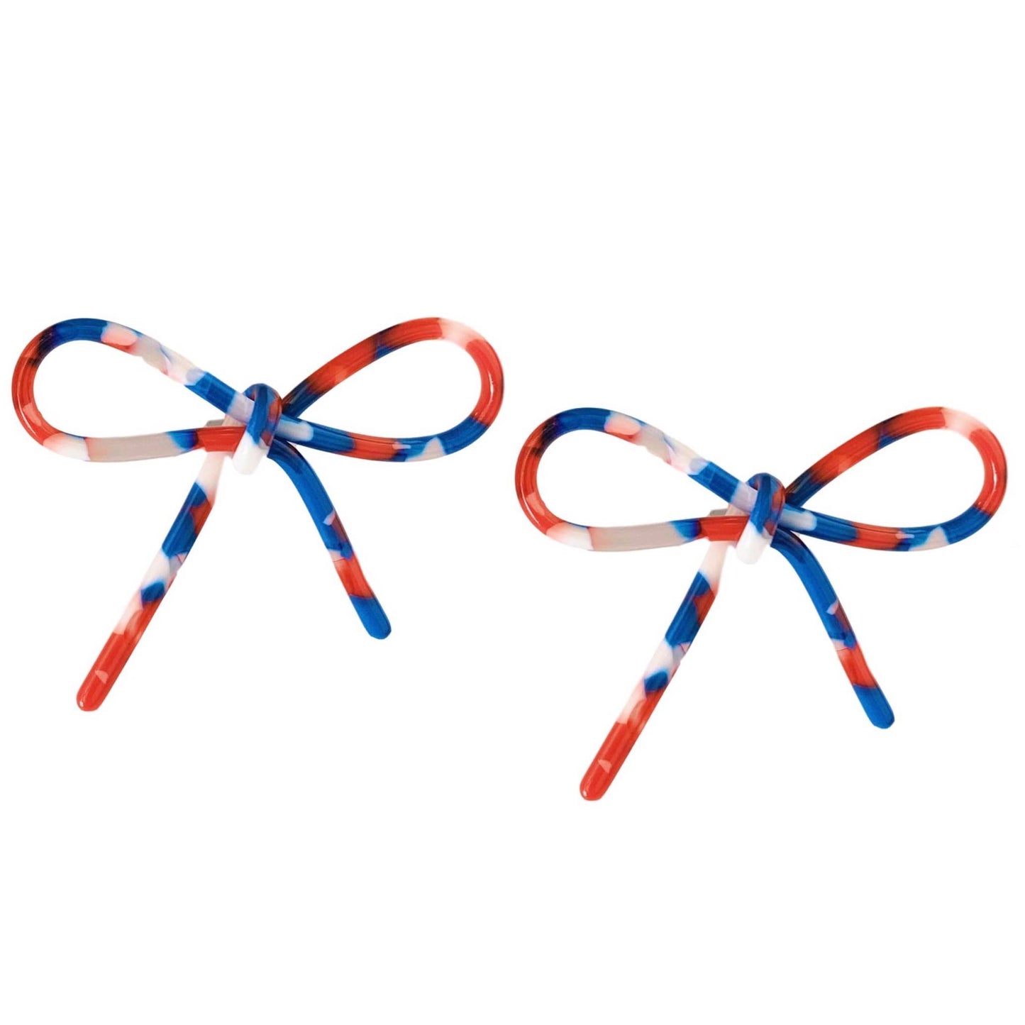 Red White & Blue Patriotic Bow Earrings